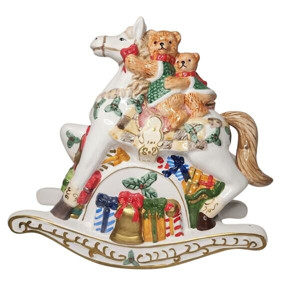 Beals Musial Rocking Horse Palais Royal Stage Christmas Bears in original box - Picture 1 of 16